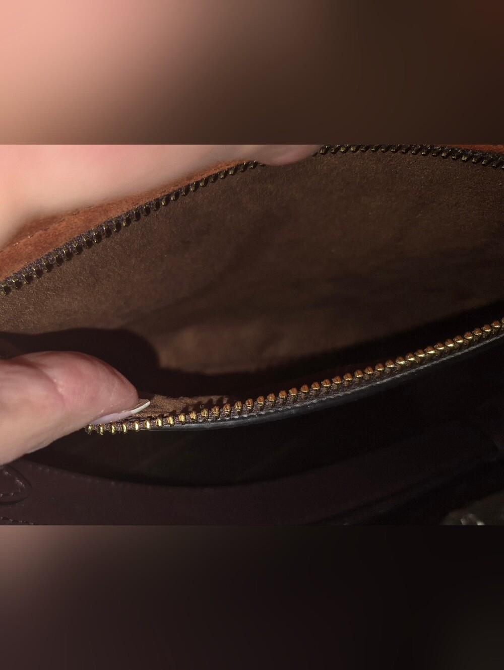 COACH Rust Suede Signature Canvas Crossbody/ Gold Trim. Like New! - Picture 10 of 10